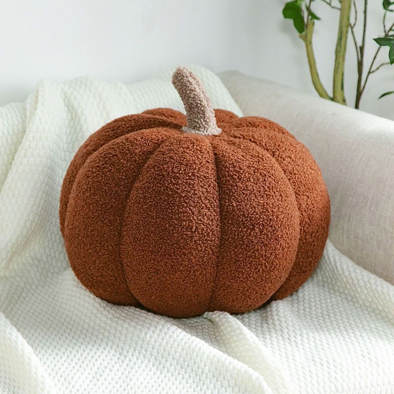 Simulated Pumpkin Plush Pillow 11 X 9.5 Inch 3D Cushion Shaped Pillow Cozy Fall Decorations Toy Pillows For Thanksgiving Christmas Bedroom Sofa Couch Supplies