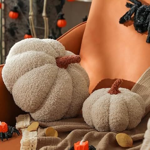 Simulated Pumpkin Plush Pillow 11 X 9.5 Inch 3D Cushion Shaped Pillow Cozy Fall Decorations Toy Pillows For Thanksgiving Christmas Bedroom Sofa Couch Supplies