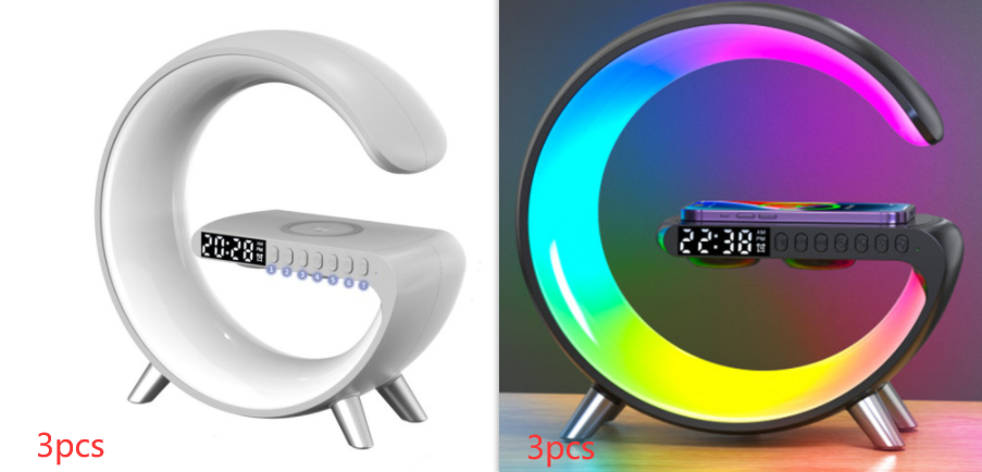 New Intelligent G Shaped LED Lamp Bluetooth Speake Wireless Charger Atmosphere Lamp App Control For Bedroom Home Decor