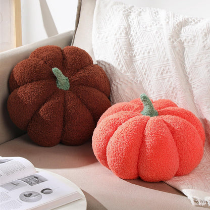 Simulated Pumpkin Plush Pillow 11 X 9.5 Inch 3D Cushion Shaped Pillow Cozy Fall Decorations Toy Pillows For Thanksgiving Christmas Bedroom Sofa Couch Supplies