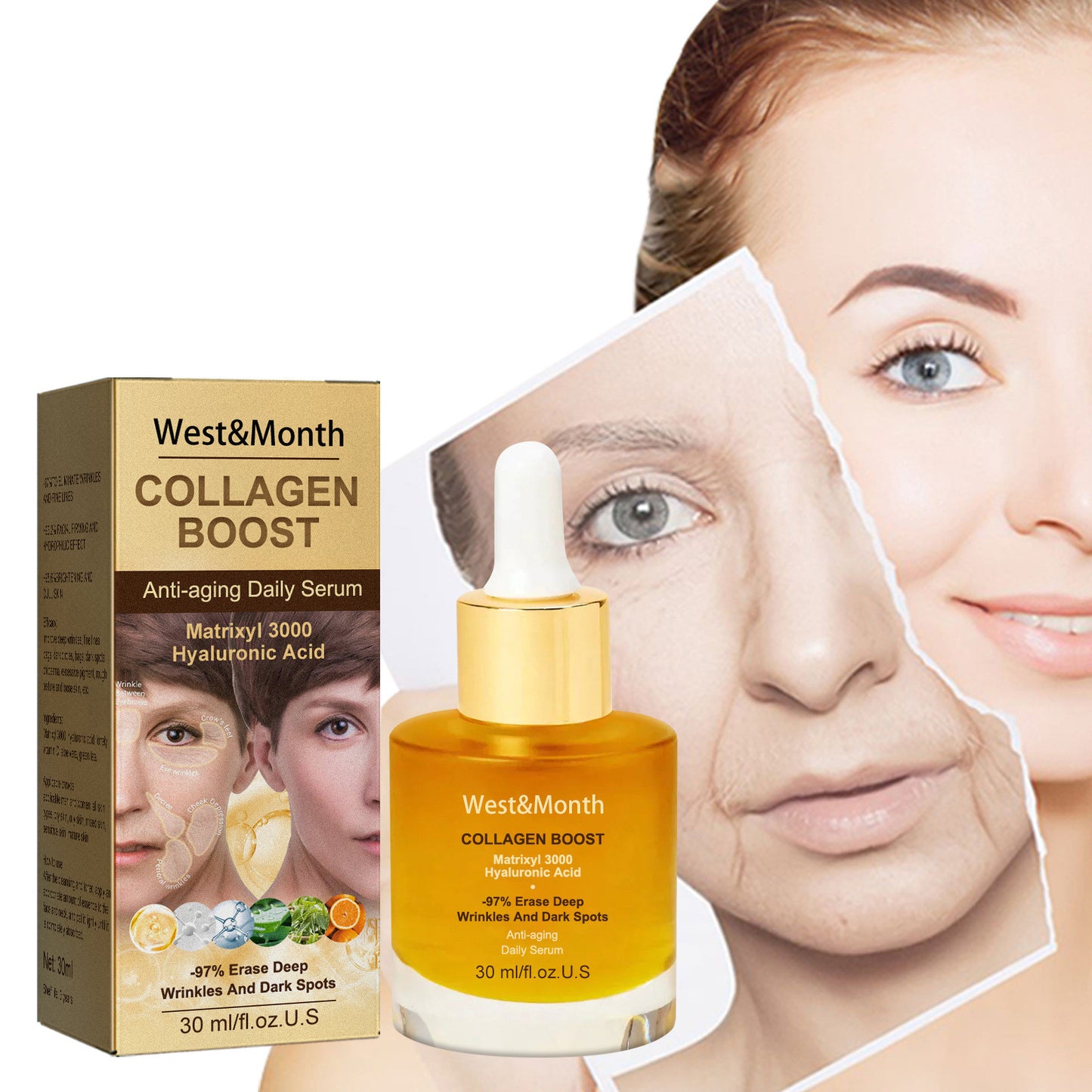 Collagen Anti-wrinkle Serum Lightens Spots Hydrates And Moisturizes